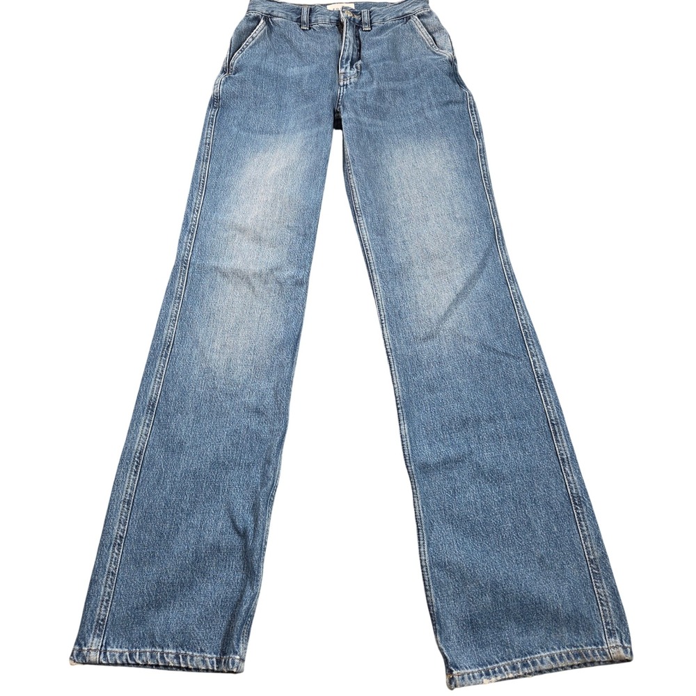 Frame Le Jane Jeans Womens 25 Blue High Rise Straight Leg Denim